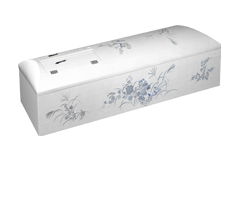 ドーム型三面刺繍棺（白）